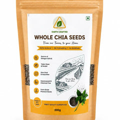 Earth Crafted Whole Chia Seeds | From Our Farms to Your Home | 100% Natural & Unprocessed | Triple Sorted | No Dust & Stone | Rich in Fiber, Protein & Omega 3 | Non-GMO Superfood